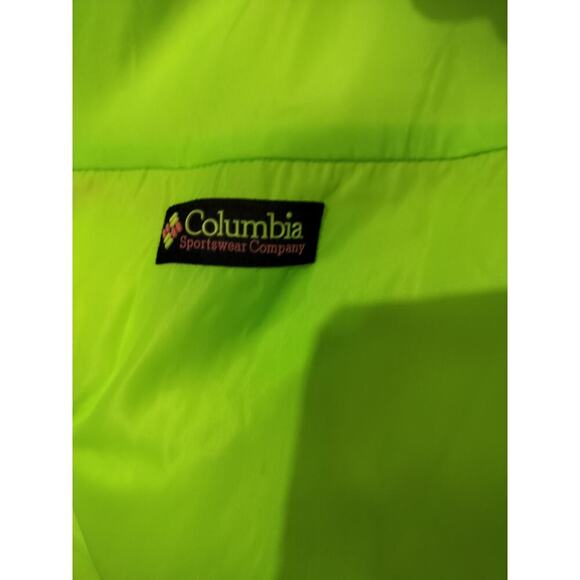 M532)Vtg Columbia Men's (Unisex) Down Puffer Reversible Neon  Zip Jacket Size XL - Picture 9 of 10
